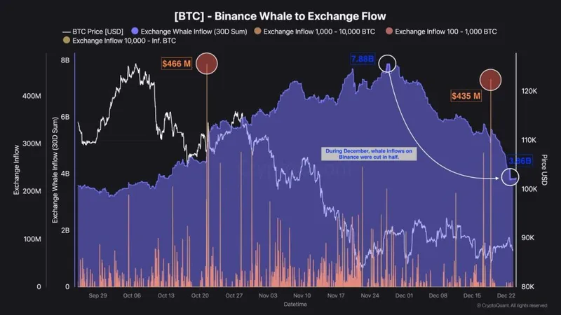 Bitcoin Tax Loss Harvesting - Binance Whale to Exchange Flow