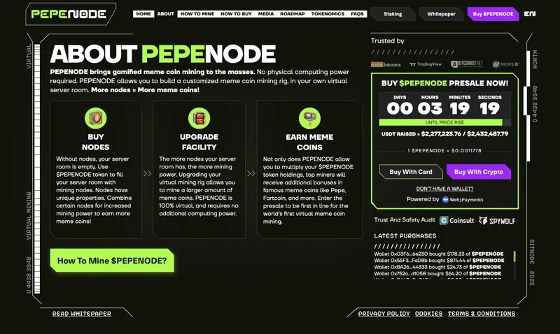 PEPENODE website - best altcoin to buy.