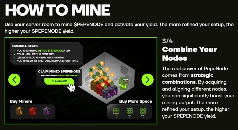 Pepe Node how to mine infographic.