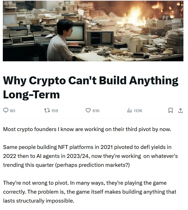 加密行业面临沉没成本困境，难以实现长期发展