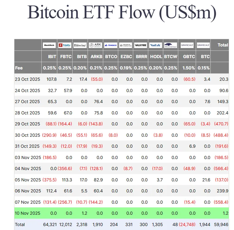 比特币ETF需求低迷美国政府停摆未能提振市场信心