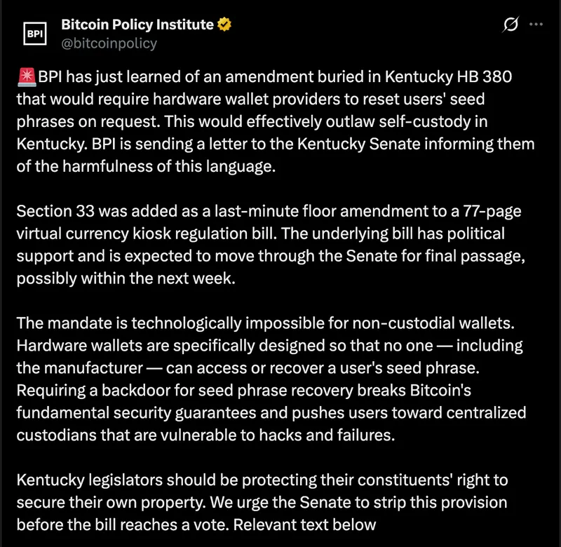 Bitcoin Regulation, Hardware Wallet, United States, Self Custody