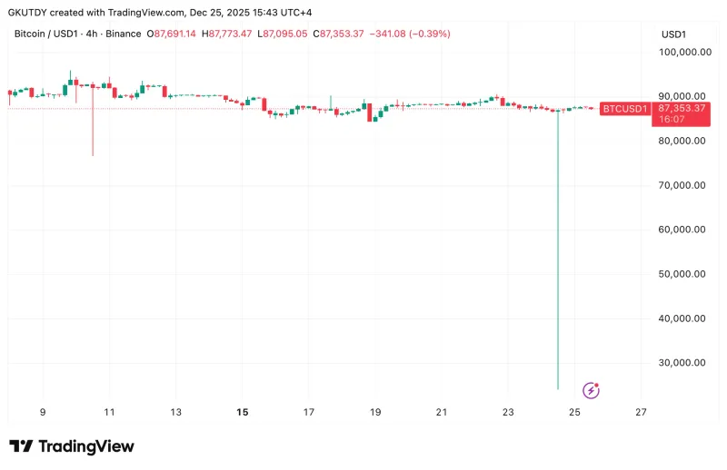 比特币在币安短暂触及24111美元，XRP面临26%下跌风险，ADA迎来1月上涨机会