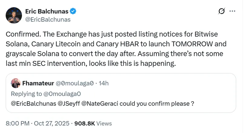 SolanaETF首年预计吸引60亿资金，推动山寨币市场崛起