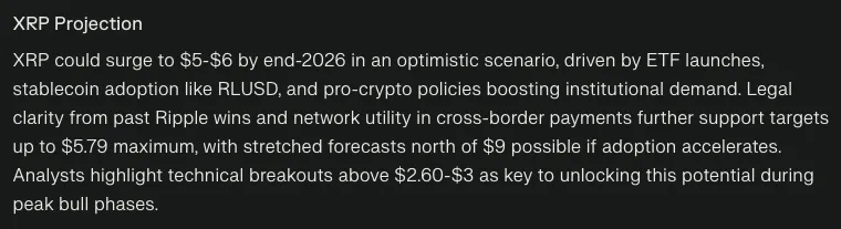Perplexity AI predicts xrp