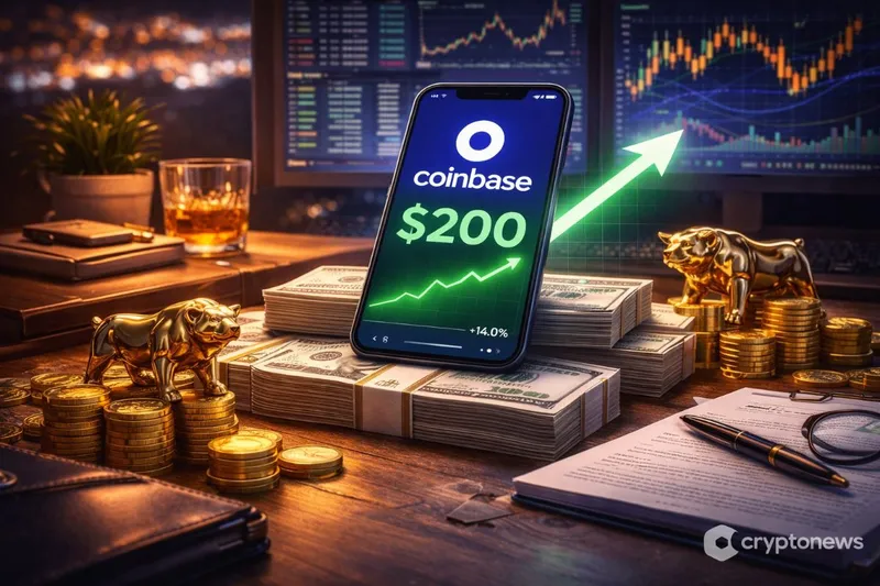 Coinbase股价徘徊200美元，机构资金动向引关注