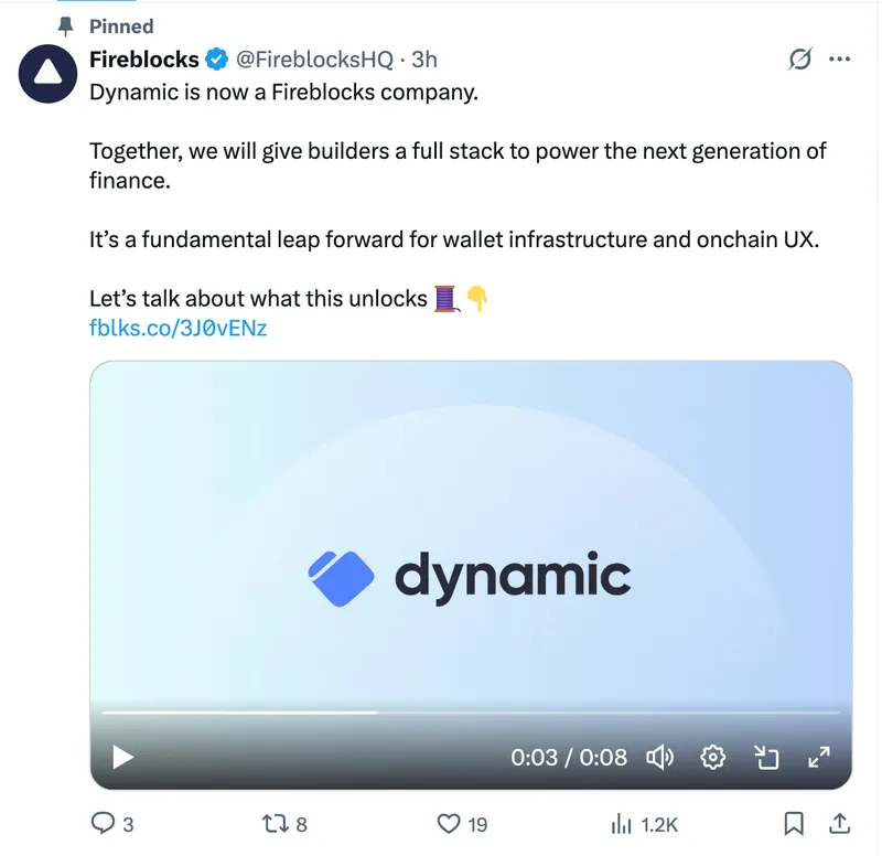 Fireblocks收购Dynamic强化企业级数字资产服务