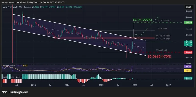 LUNA USD 1-day chart, descending channel. Source: TradingView.